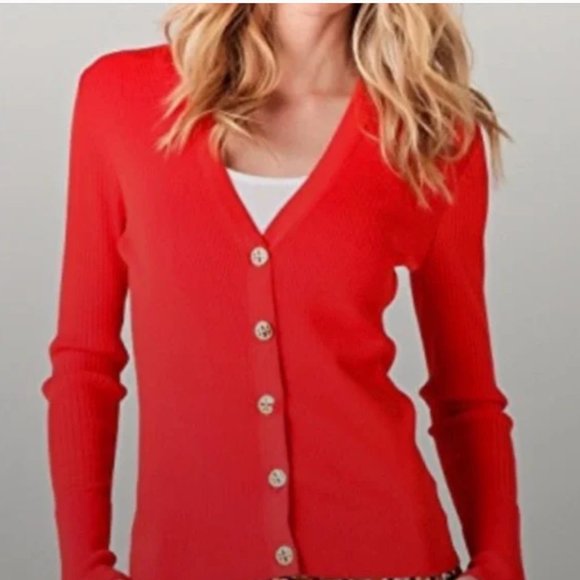Tory Burch Sweaters - Tory Burch Simone Cardigan in Poppy Size S